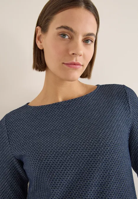Pull structuré two-tone urban dark blue