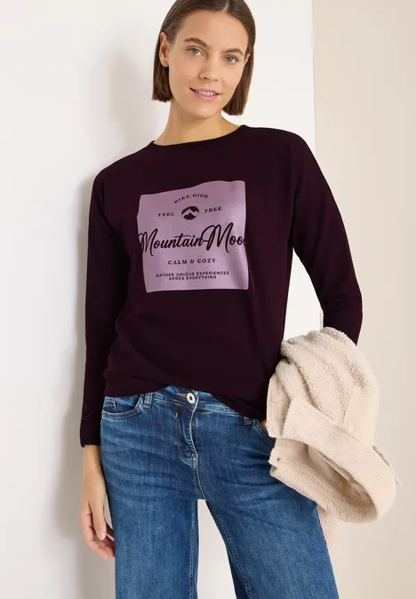 T-shirt avec imprimé satin eggplant red