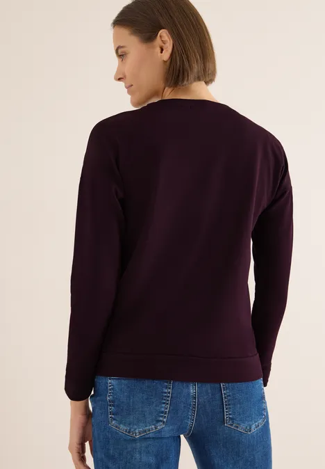 T-shirt avec imprimé satin eggplant red
