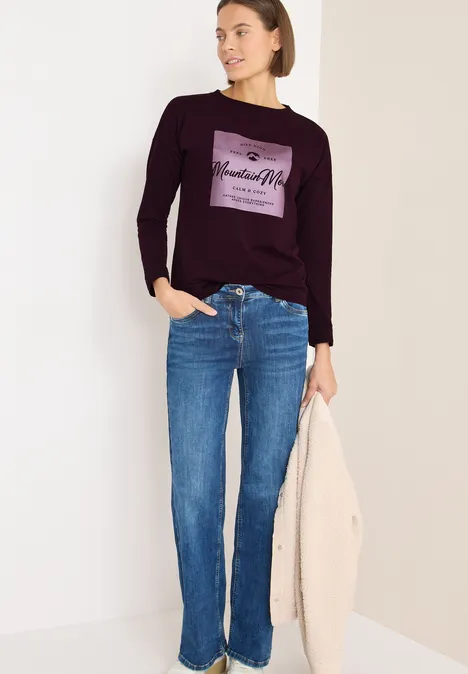 T-shirt avec imprimé satin eggplant red