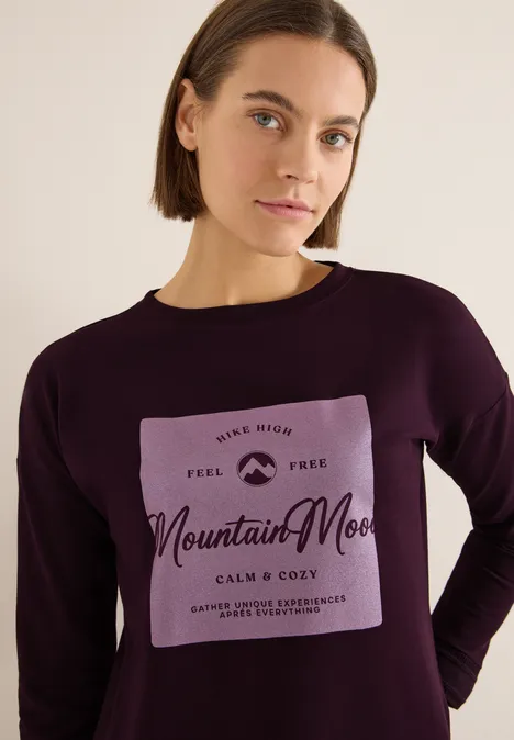 T-shirt avec imprimé satin eggplant red