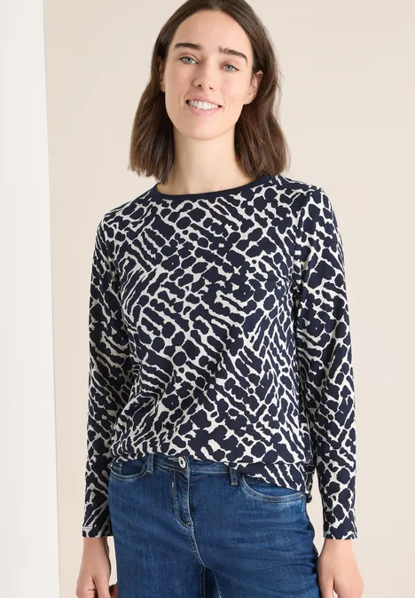 Gemustertes Langarmshirt urban dark blue