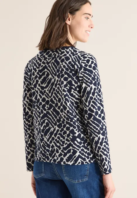 Gemustertes Langarmshirt urban dark blue