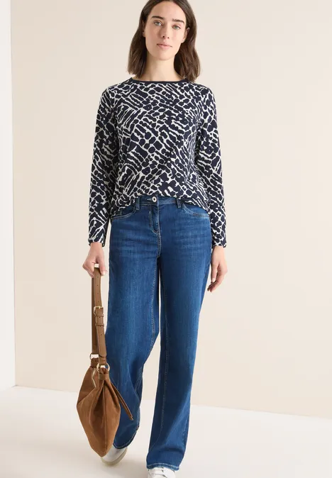 Gemustertes Langarmshirt urban dark blue