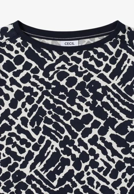 Gemustertes Langarmshirt urban dark blue