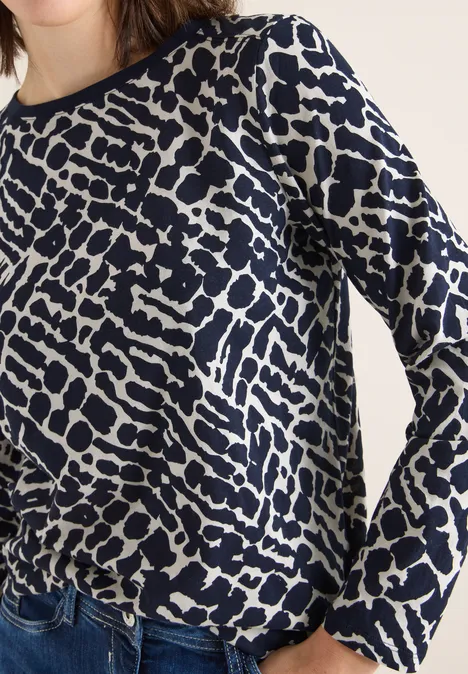 Gemustertes Langarmshirt urban dark blue
