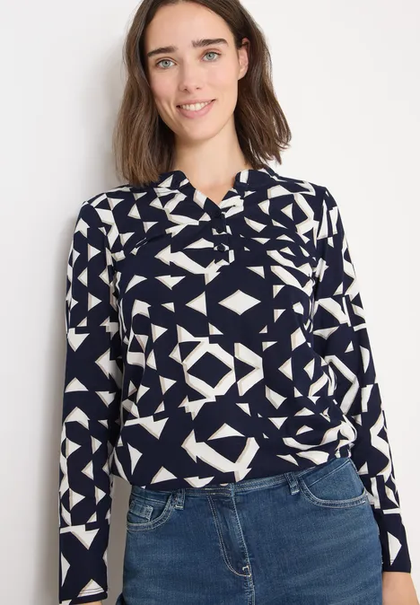 Print Shirt im Tunika-Look urban dark blue