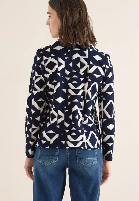 Print Shirt im Tunika-Look urban dark blue