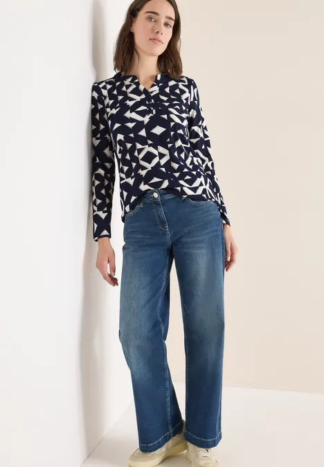 Print Shirt im Tunika-Look urban dark blue