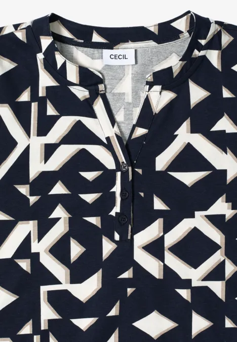 Print Shirt im Tunika-Look urban dark blue