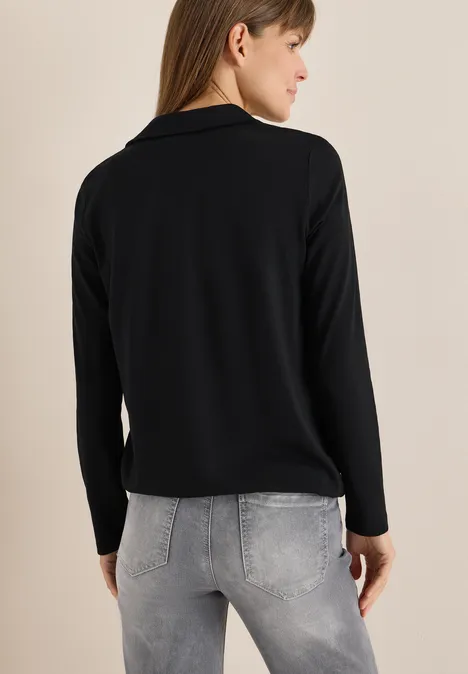 Shirt im Blusen-Look Black