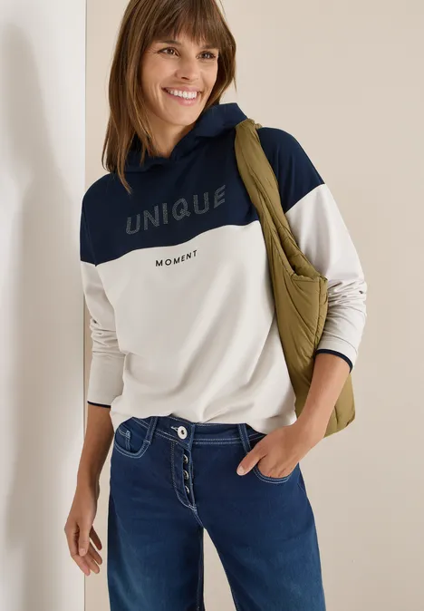 Kleurblok Hoodie urban dark blue