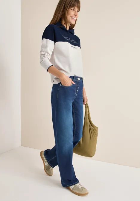 Kleurblok Hoodie urban dark blue