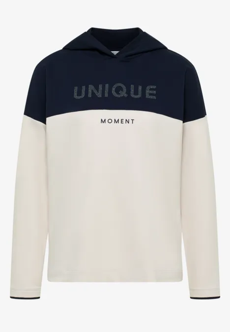 Kleurblok Hoodie urban dark blue
