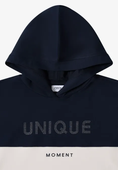 Kleurblok Hoodie urban dark blue