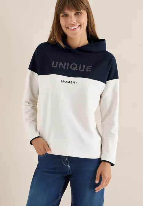 Kleurblok Hoodie urban dark blue