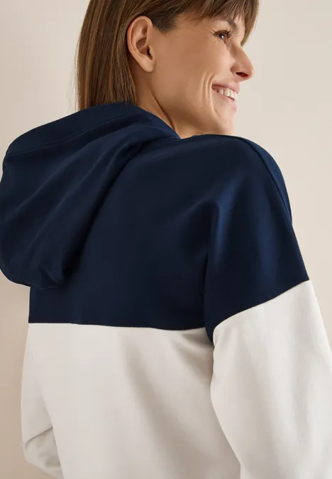 Kleurblok Hoodie urban dark blue
