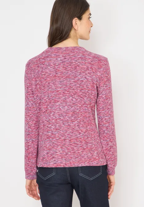 Softes Melange Ripp-Shirt dark blossom melange
