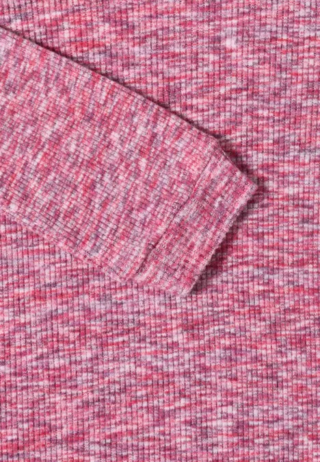 Softes Melange Ripp-Shirt dark blossom melange