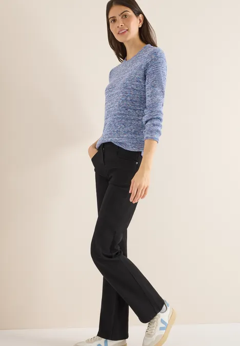 Softes Melange Ripp-Shirt urban dark blue melange