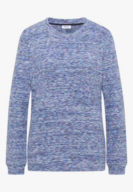 Softes Melange Ripp-Shirt urban dark blue melange