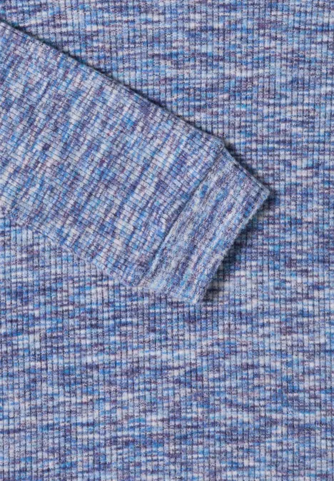 Softes Melange Ripp-Shirt urban dark blue melange