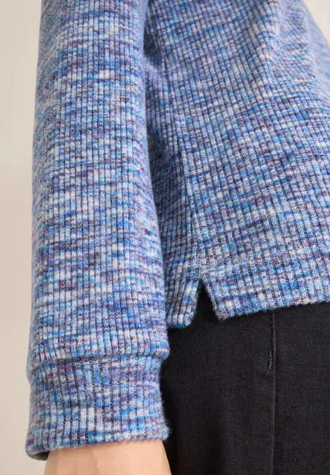 Softes Melange Ripp-Shirt urban dark blue melange
