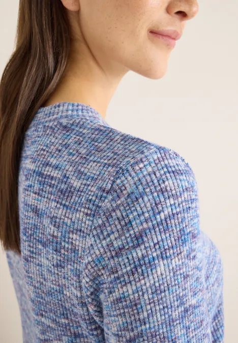 Softes Melange Ripp-Shirt urban dark blue melange