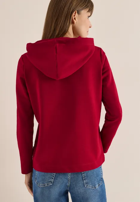 Hoodie met borduursel beaujolais red