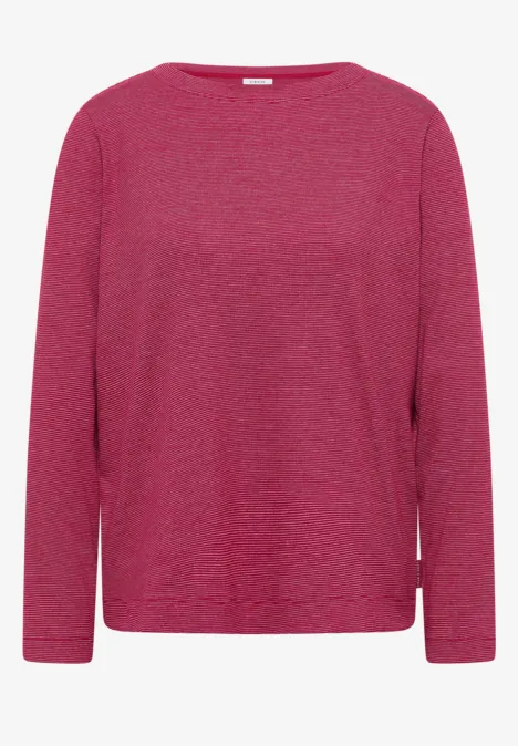 Shirt mit feinen Streifen beaujolais red