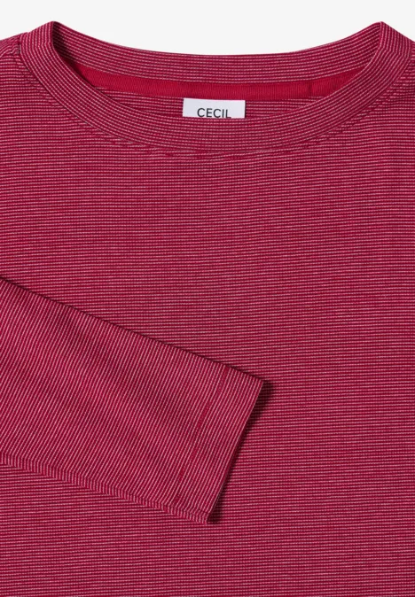 Shirt mit feinen Streifen beaujolais red