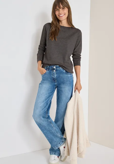 Shirt mit feinen Streifen tartufo brown