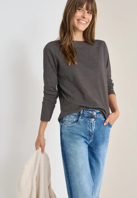 Shirt mit feinen Streifen tartufo brown