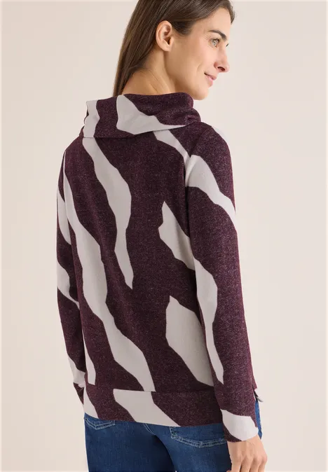 Kuscheliges Shirt mit Muster eggplant red melange