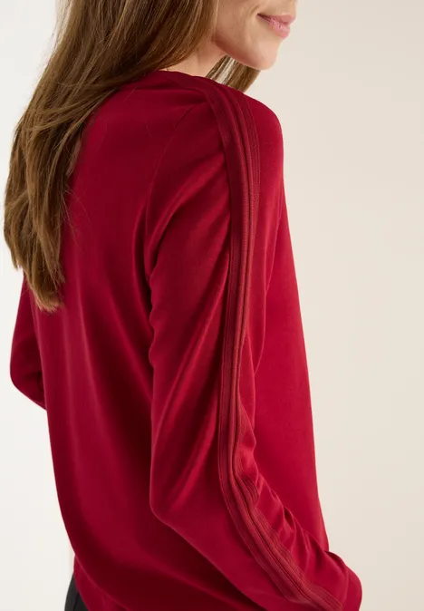 Shirt met gallonstrepen beaujolais red