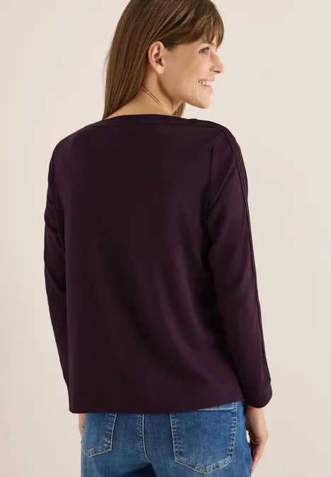 Shirt met gallonstrepen eggplant red
