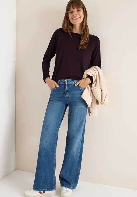 Shirt met gallonstrepen eggplant red