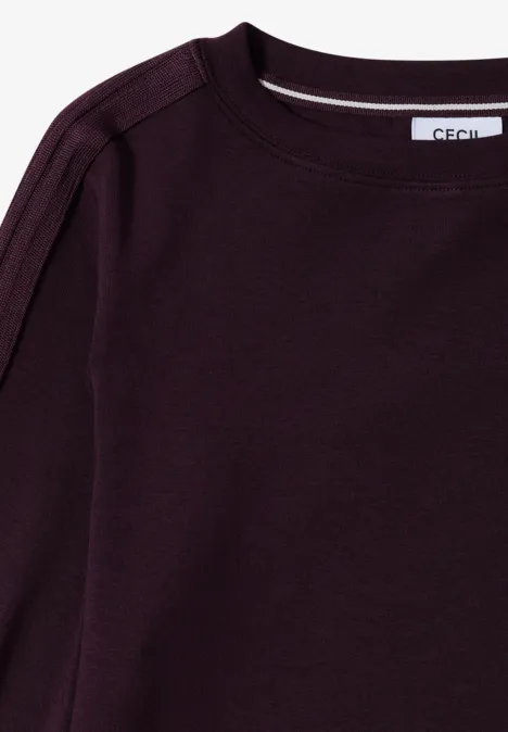 Shirt met gallonstrepen eggplant red