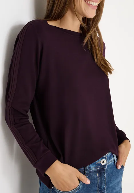 Shirt met gallonstrepen eggplant red