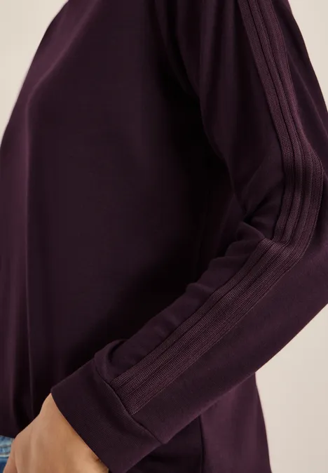 Shirt met gallonstrepen eggplant red