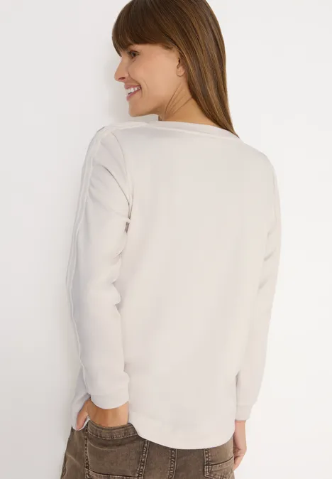 Shirt met gallonstrepen light greige