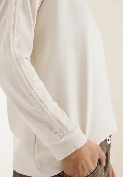 Shirt met gallonstrepen light greige