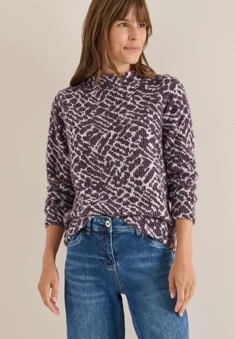 Federgarn Jacquard Shirt eggplant red