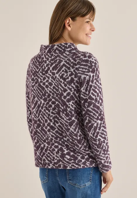 Federgarn Jacquard Shirt eggplant red