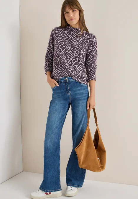 Federgarn Jacquard Shirt eggplant red