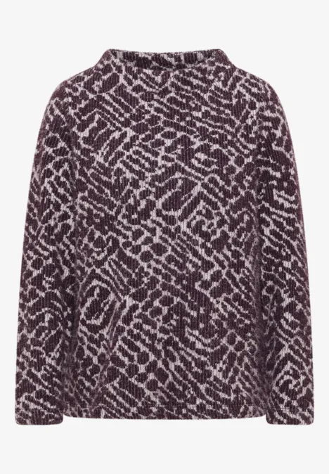 Federgarn Jacquard Shirt eggplant red