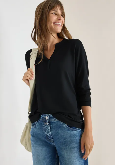 Shirt im Tunika-Look Black