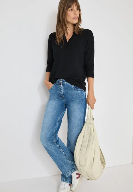 Shirt im Tunika-Look Black