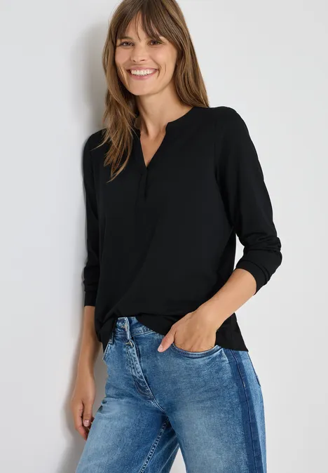 Shirt im Tunika-Look Black