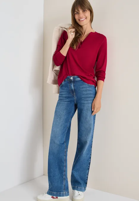 T-shirt au look tunique beaujolais red